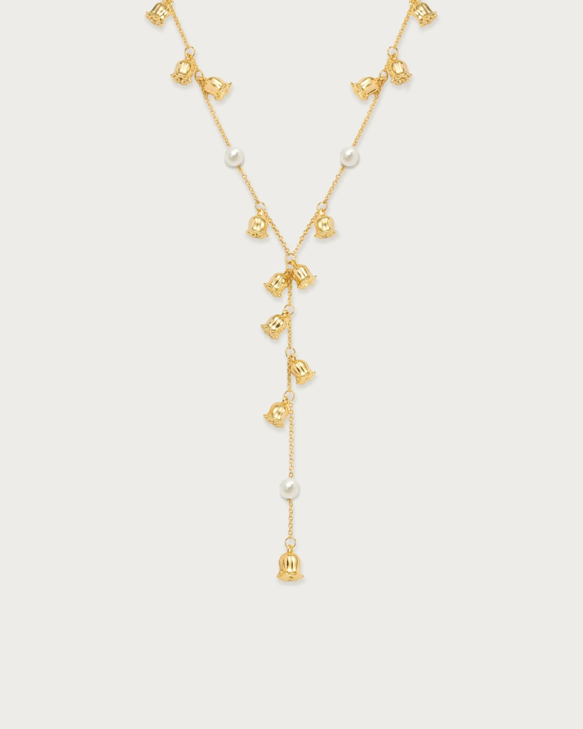 Collier Lariat En Perles de Muguet