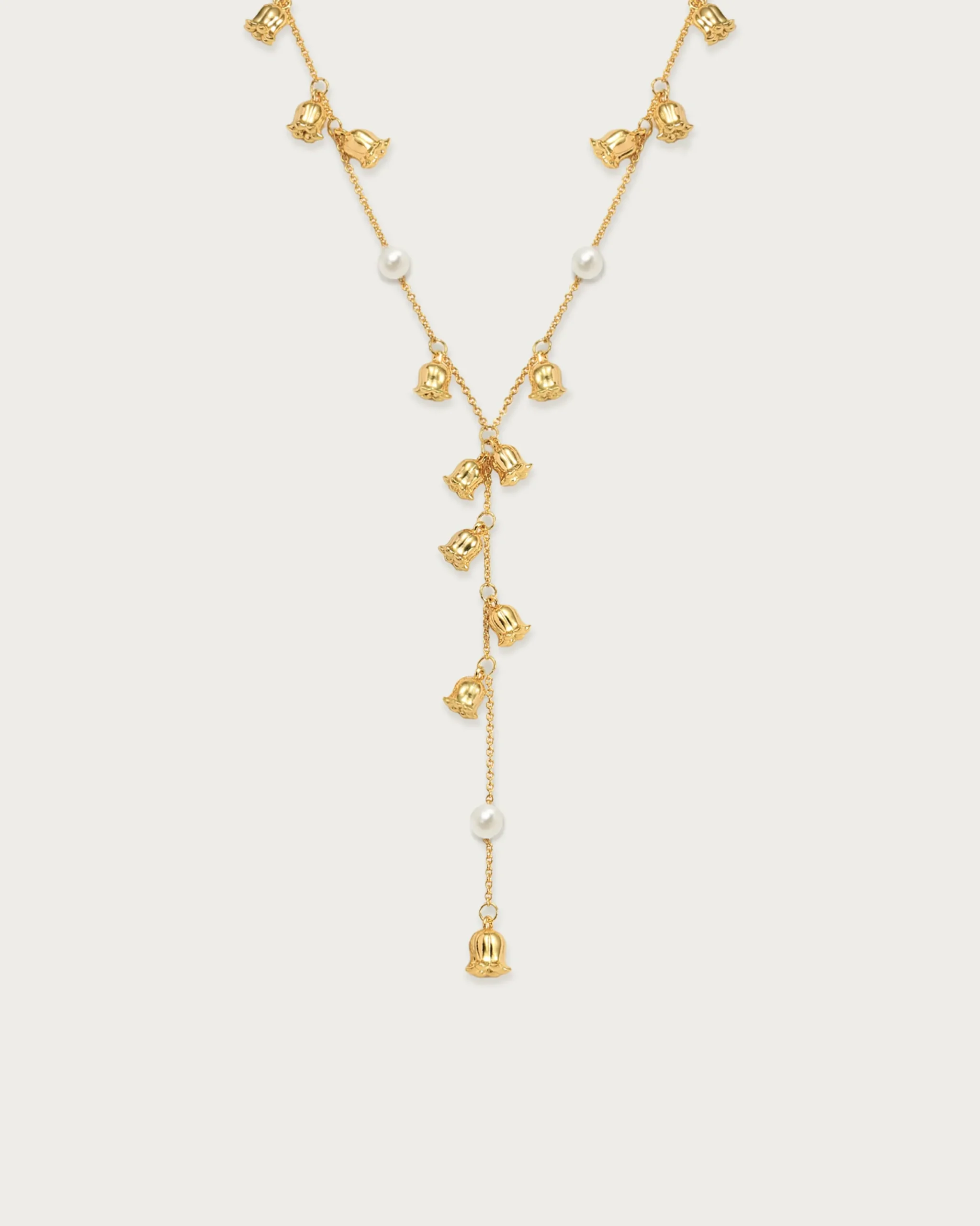 Collier Lariat En Perles de Muguet