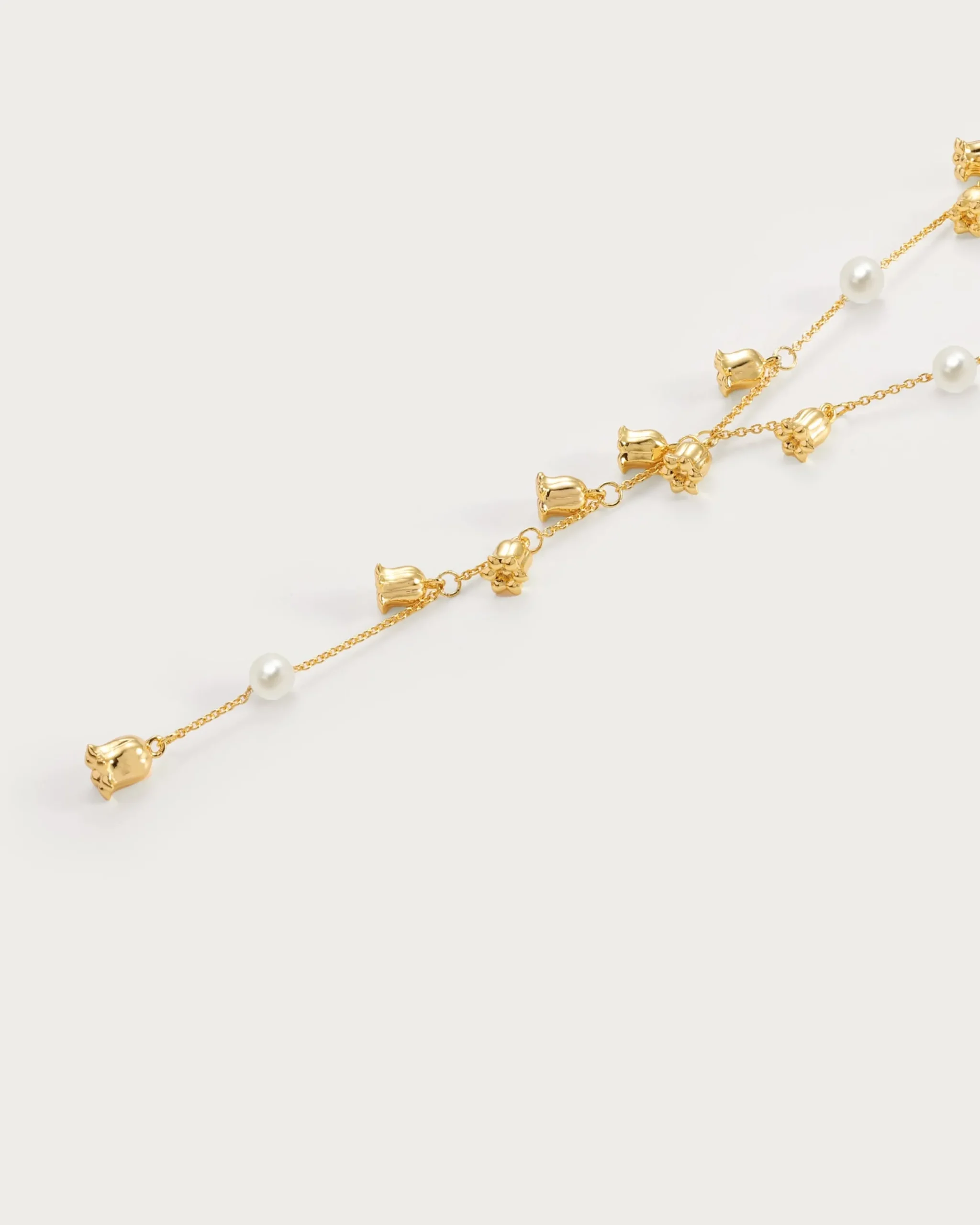 Collier Lariat En Perles de Muguet
