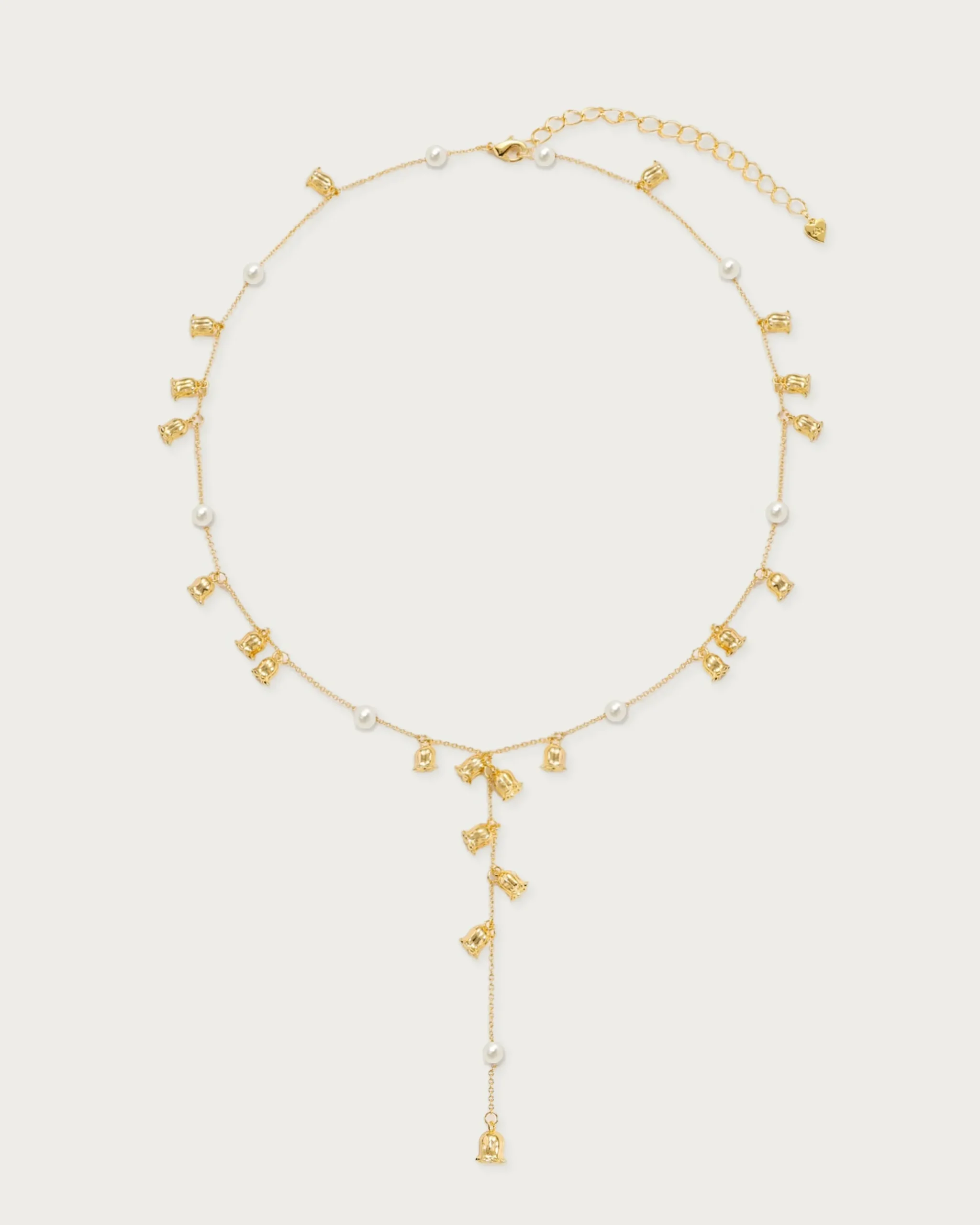 Collier Lariat En Perles de Muguet