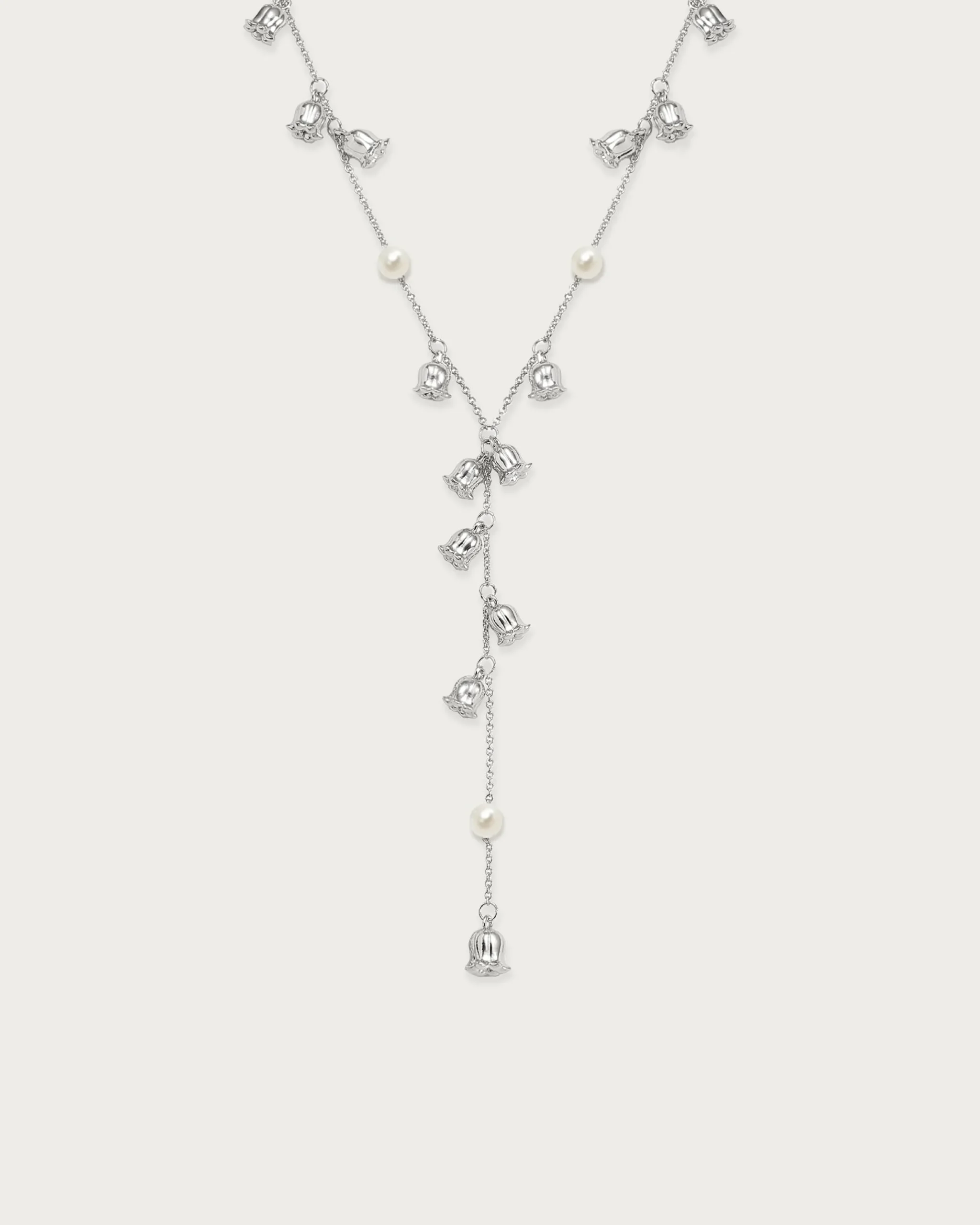 Collier Lariat En Perles de Muguet