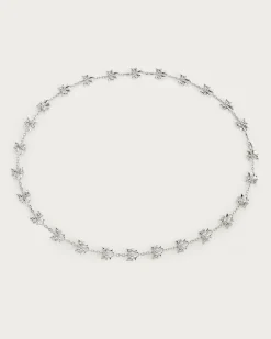 Collier Long Lariat Avec Nœud En Argent