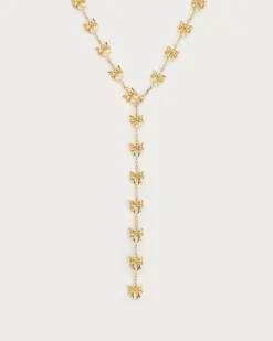 Collier Long Lariat Avec Nœud En Or