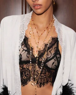 Collier Long Station En Cascade de Perles