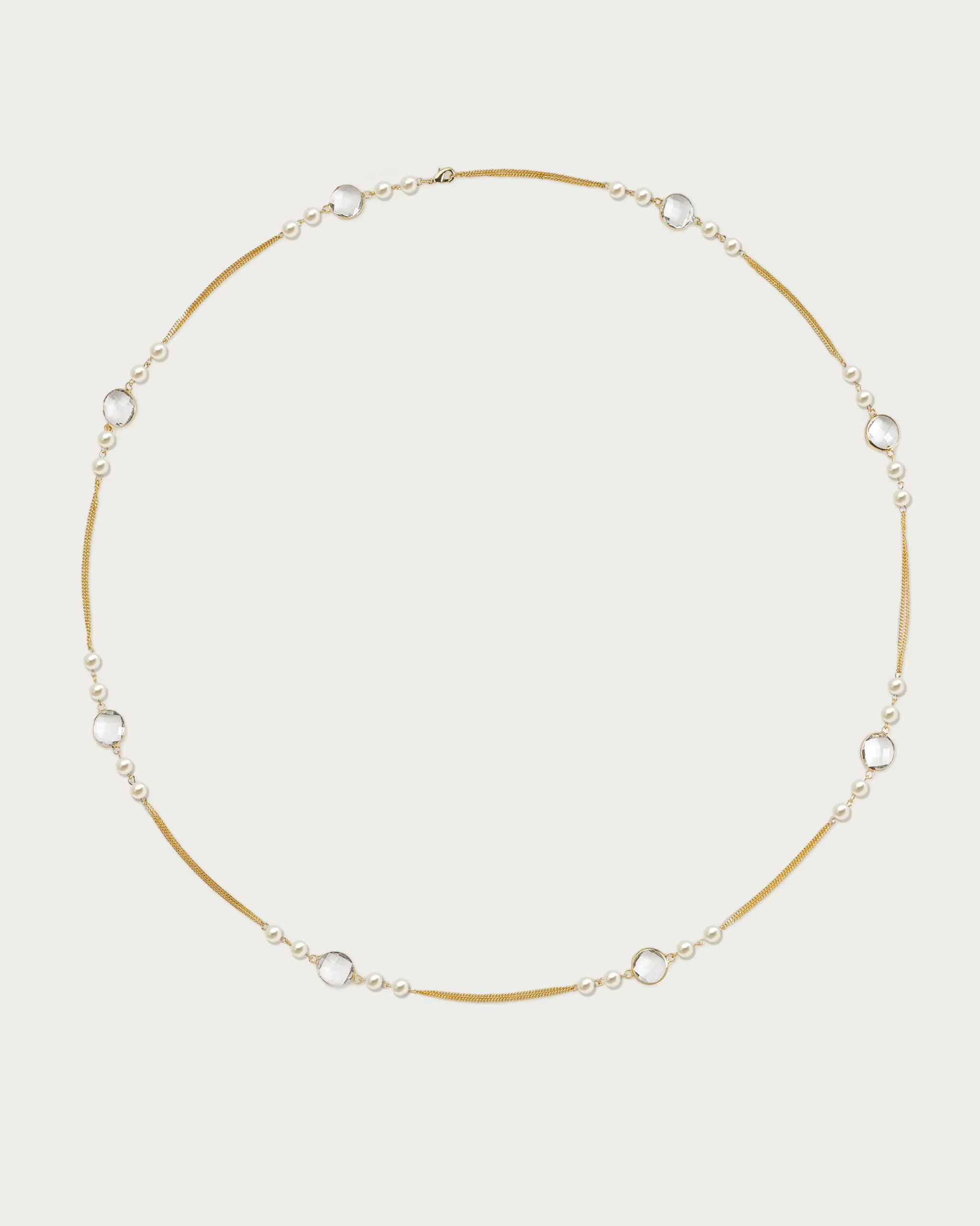 Collier Long Station En Cascade de Perles
