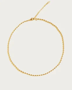 Collier Mini Perles En Métal Doré
