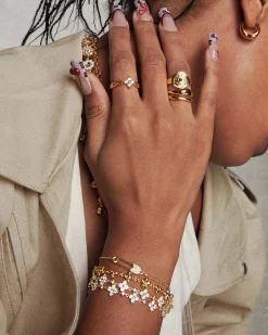 Ensemble Bracelet Et Bague Trèfle Étincelant