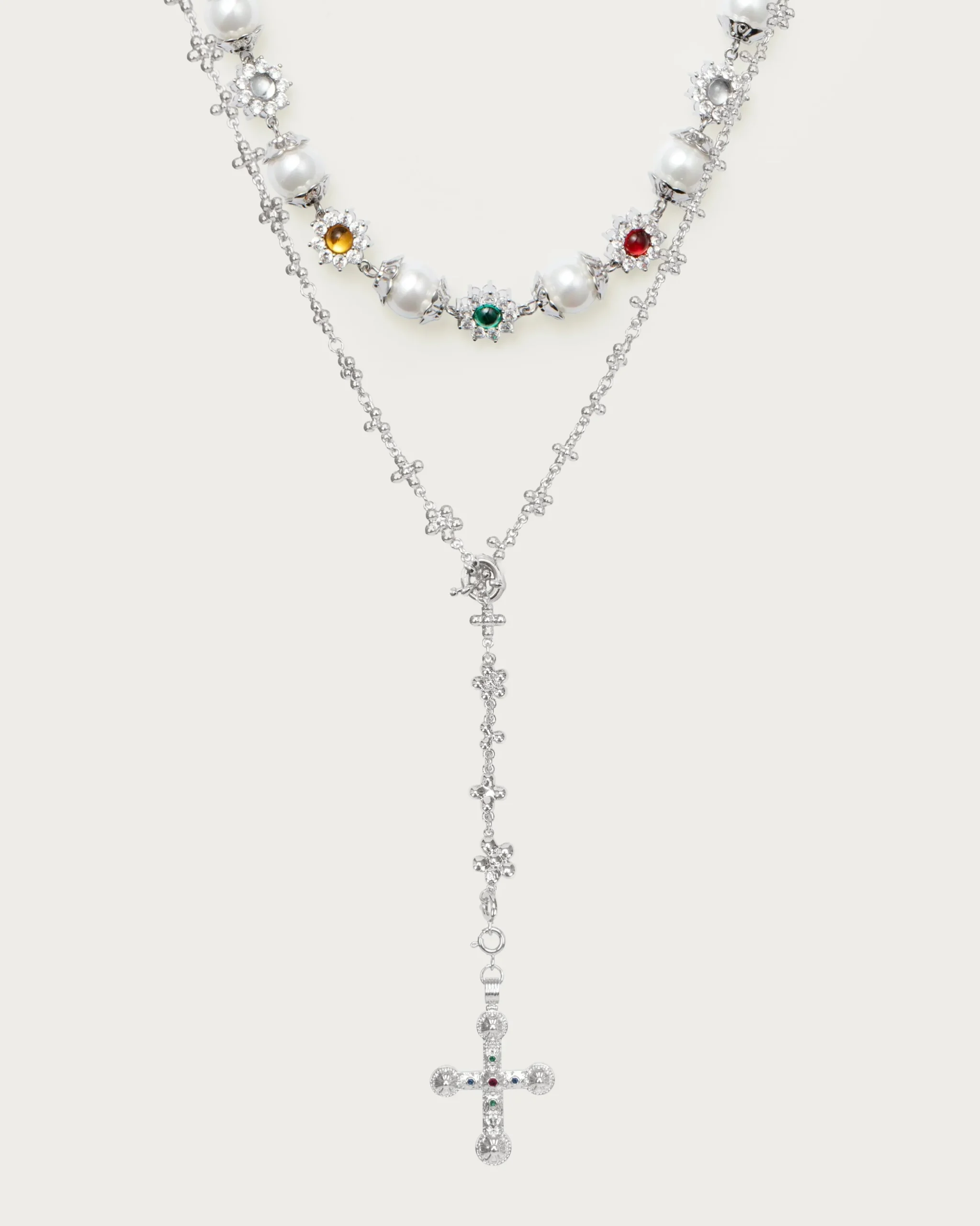 Ensemble Collier Molécule Daisy En Argent