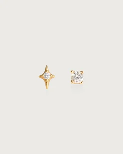 Ensemble de Boucles d'Oreilles Hélix À Dos Plat Scintillant