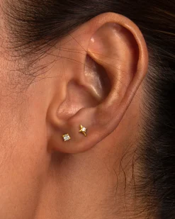 Ensemble de Boucles d'Oreilles Hélix À Dos Plat Scintillant