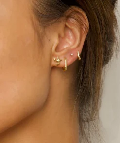 Ensemble Pile de Boucles d'Oreilles Créoles À Tiges Et Maillons Scintillants