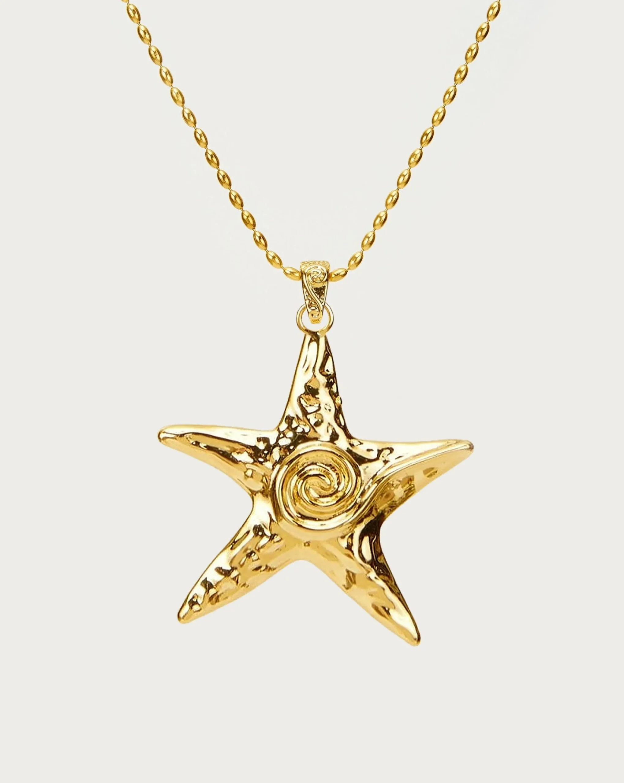 Grand Collier Étoile de Mer En Argent