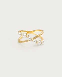 Infinity Bague Perle Croisée