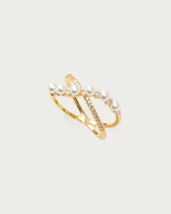 Infinity Bague Perle Croisée