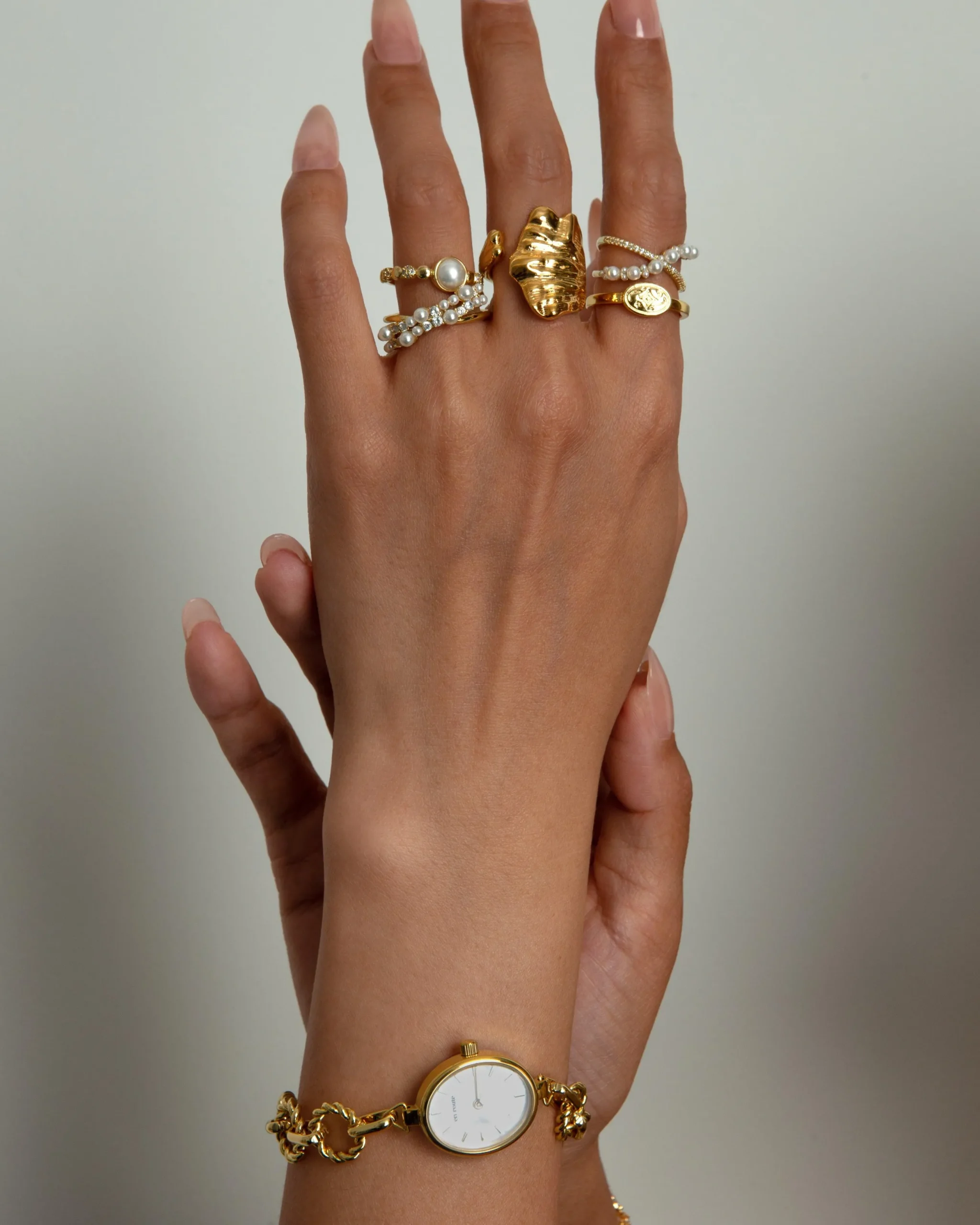 Infinity Bague Perle Croisée