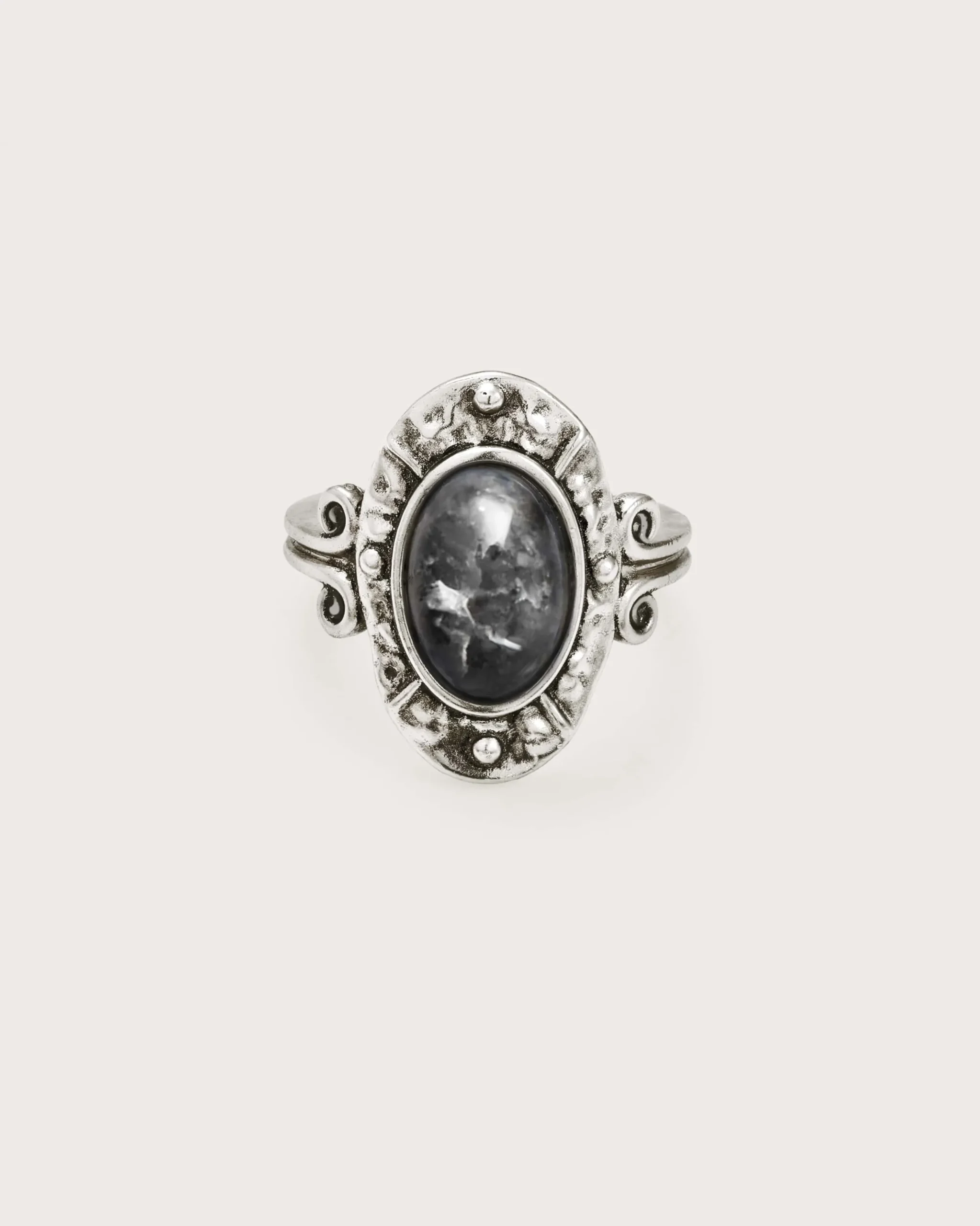 Lunar Bague En Agate Mousse Voile