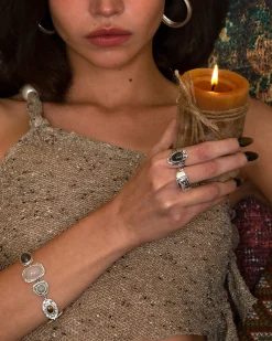 Lunar Bague En Agate Mousse Voile
