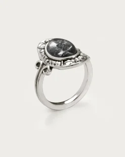 Lunar Bague En Agate Mousse Voile