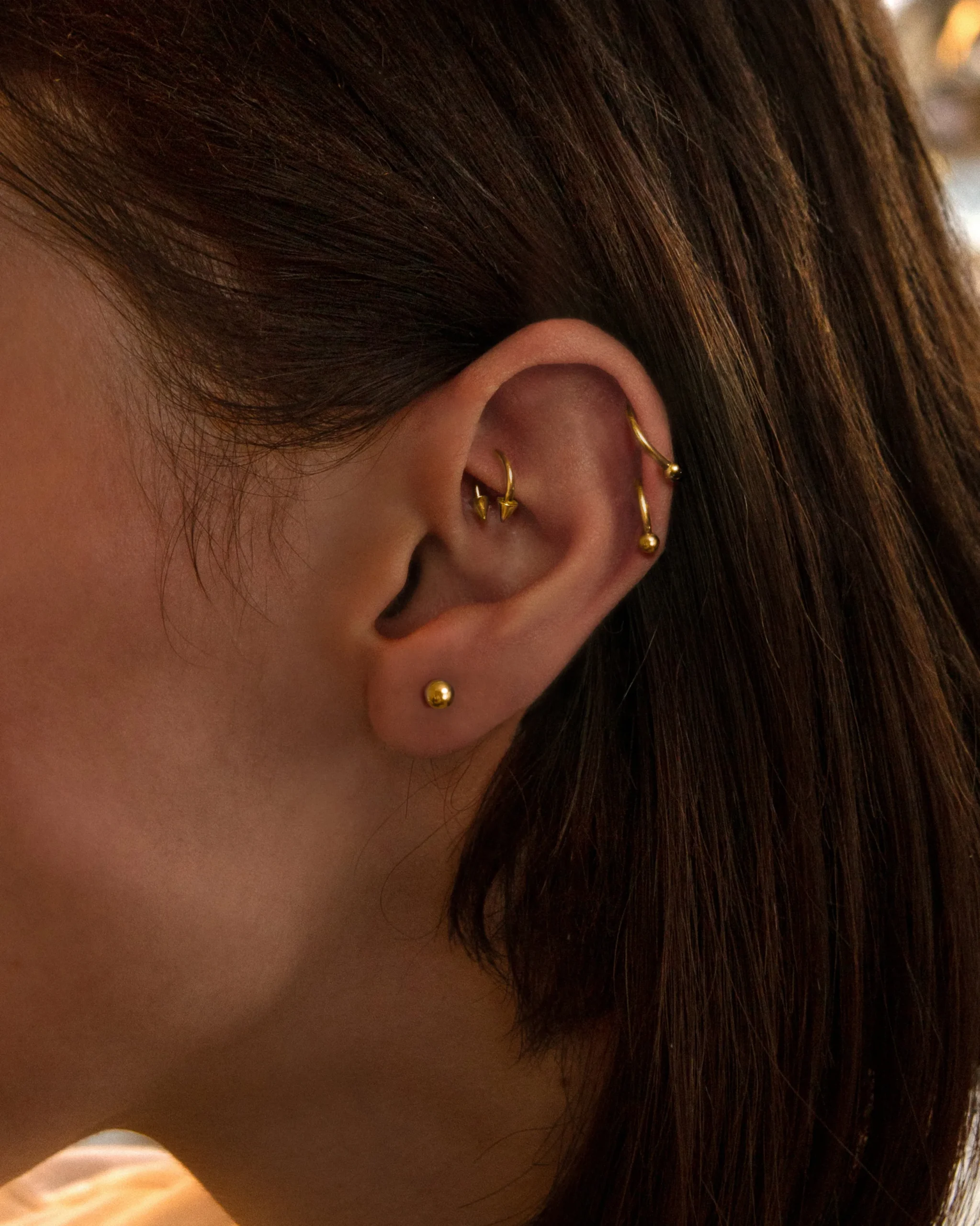 Mini Boucle d'Oreille Hélix À Dos Plat