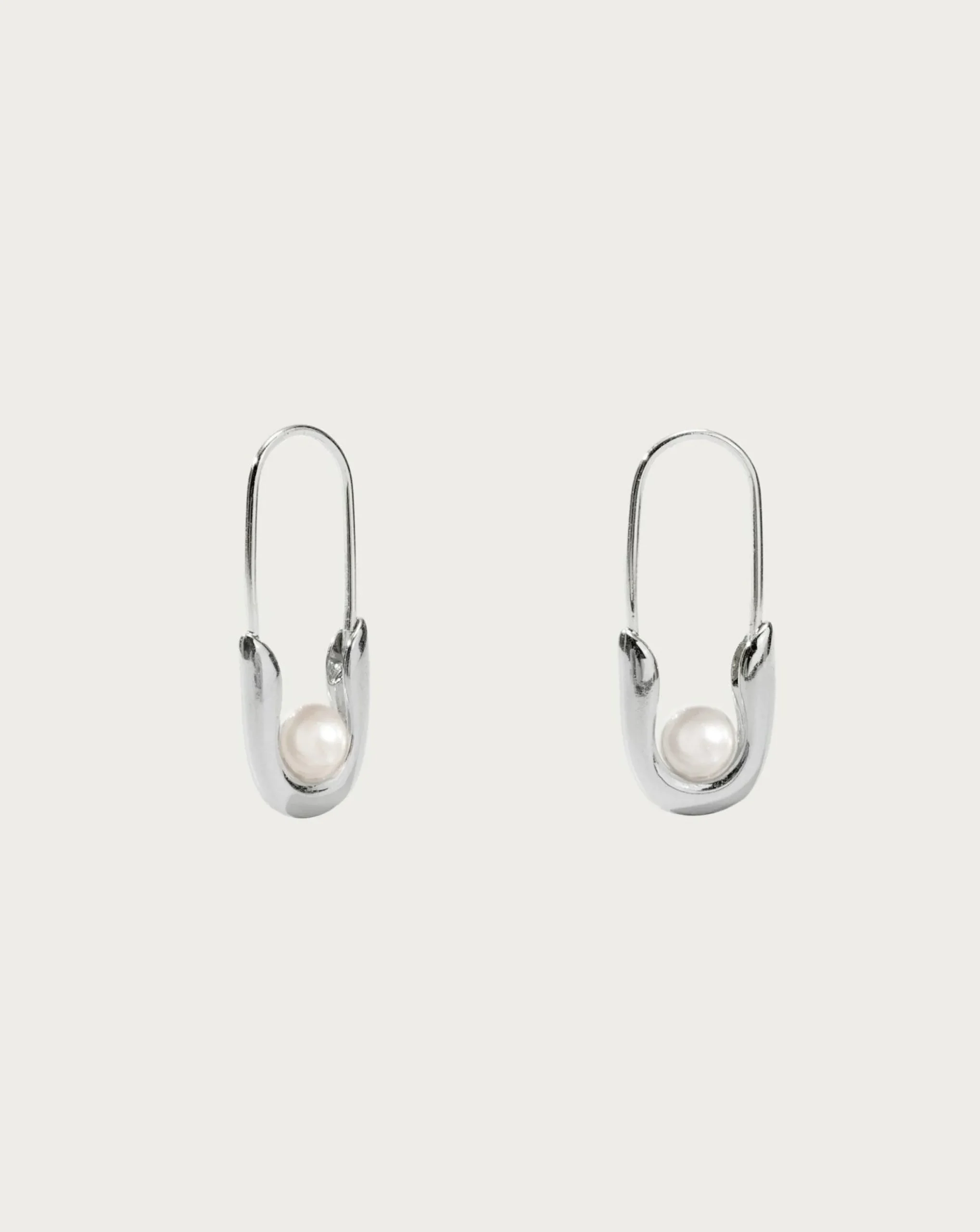Petites Boucles d'Oreilles Épingles de Sûreté Argentées