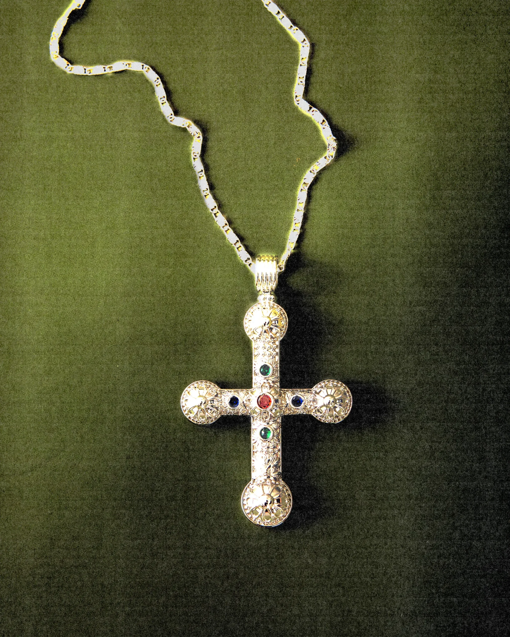 Xl Cross Chaîne En Argent